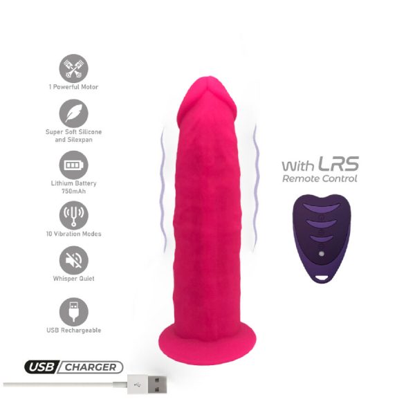SILEXD – realistiškas penio modelis 2 rožinis + nuotolinis valdymas lrs 17 cm - Image 2
