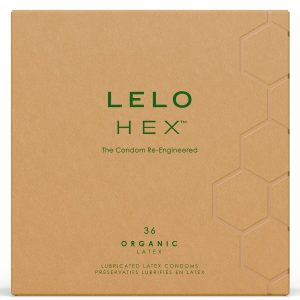 LELO – hex organic kondomų dėžutė 36 vienetai