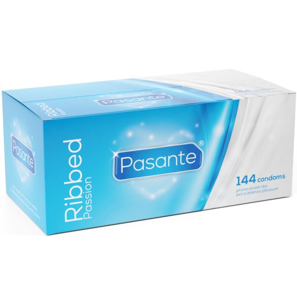 PASANTE – riboti aistingi kondomai 144 vienetės