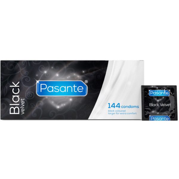 PASANTE – juodas velvetas kondomų dėžutė 144 vienetai - Image 2