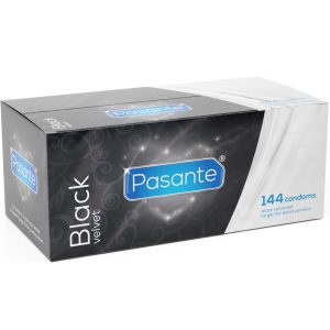 PASANTE – juodas velvetas kondomų dėžutė 144 vienetai