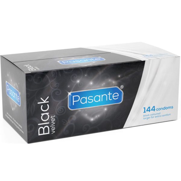 PASANTE – juodas velvetas kondomų dėžutė 144 vienetai