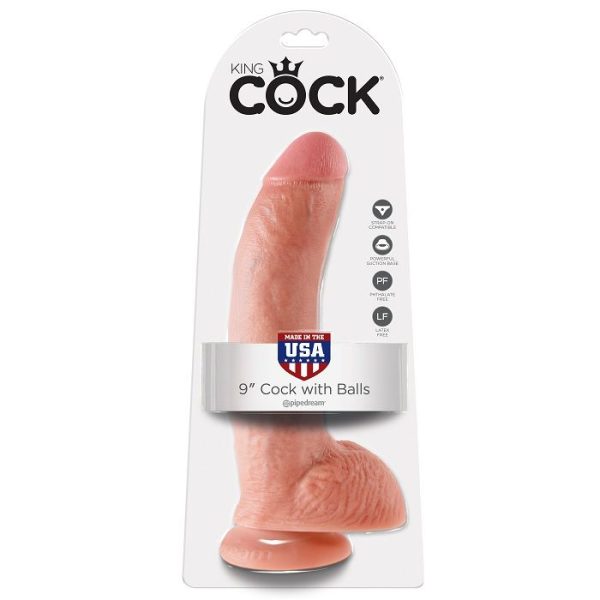 KING COCK – 9 dildo kūno spalvos su kamščiais 22.9 cm - Image 2