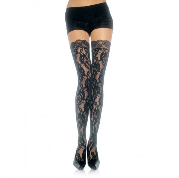 LEG AVENUE HOSIERY – leg avenue - gėlių raštu nėriniai puskojiniai