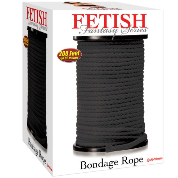 FETISH FANTASY SERIES – serijos kanapės virvė juoda 60.96 metrų - Image 2