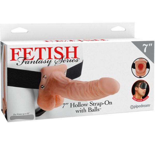 FETISH FANTASY SERIES – series 7 hollow strap-on su kamščiais 17.8cm kūno spalvos - Image 2