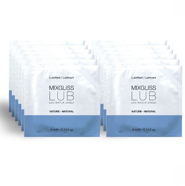 MIXGLISS – natūralus vandens pagrindo tepalas 12 vienkartinių dozių 4 ml