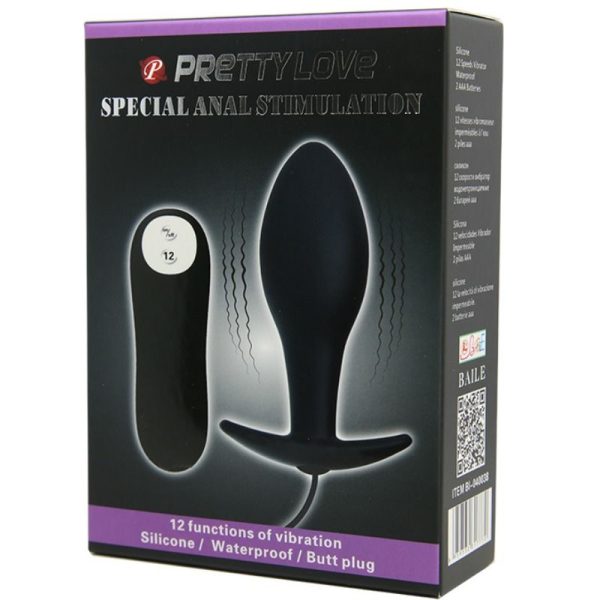 PRETTY LOVE BOTTOM – pretty love - analinis kamštis ankurio formos silikono 12 vibracijos režimų juodas - Image 3