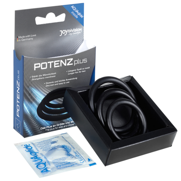 JOYDIVISION POTENZDUO – plus 3 juodų žiedų rinkinys - s, m, l - Image 2