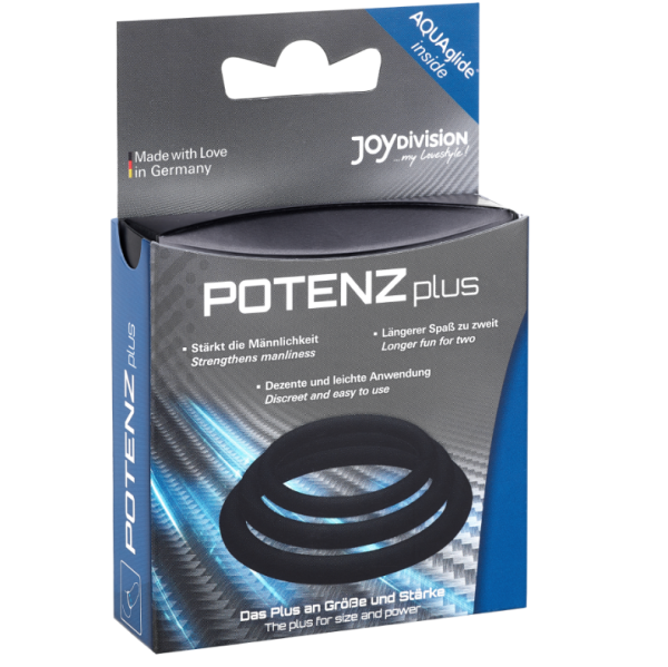 JOYDIVISION POTENZDUO – plus 3 juodų žiedų rinkinys - s, m, l - Image 3
