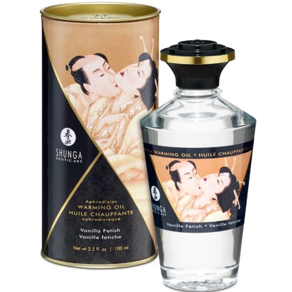 SHUNGA OILS – shunga - vanilės fetišo kvapo šilumos efekto masažo aliejus 100 ml