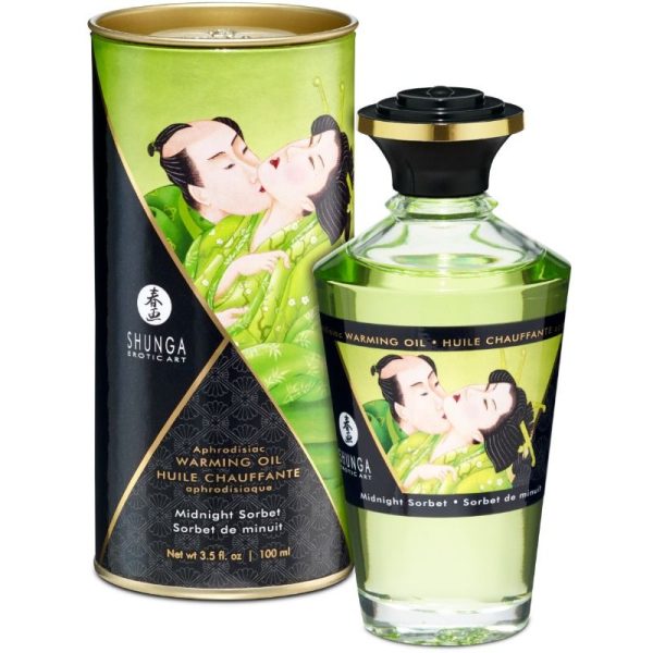 SHUNGA OILS – shunga - masažo aliejus su šilumos efektu midnight sorbet skonio 100 ml