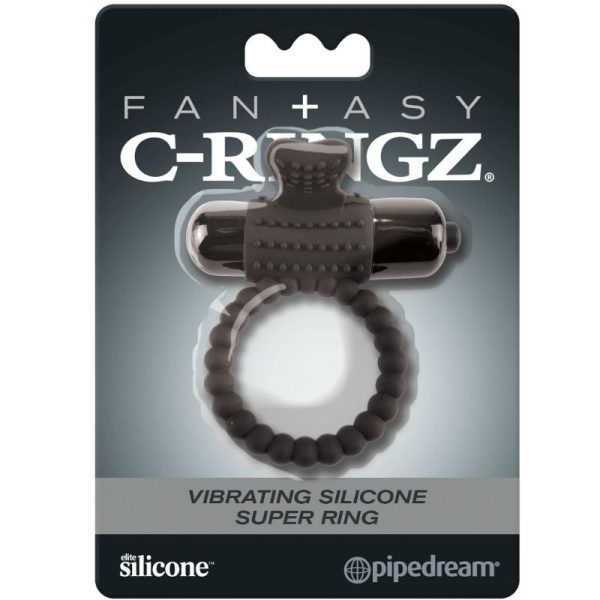 FANTASY C-RINGZ – juodas silikoninis vibruojantis žiedas - Image 3