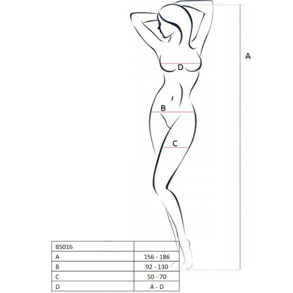 PASSION - BS016 Baltas Bodystocking - Image 2