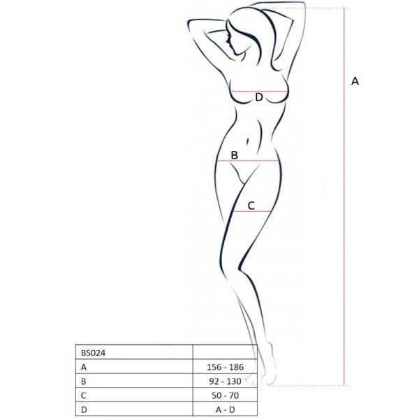 PASSION - Juodas Bodystocking BS024 Vienas Dydis - Image 3