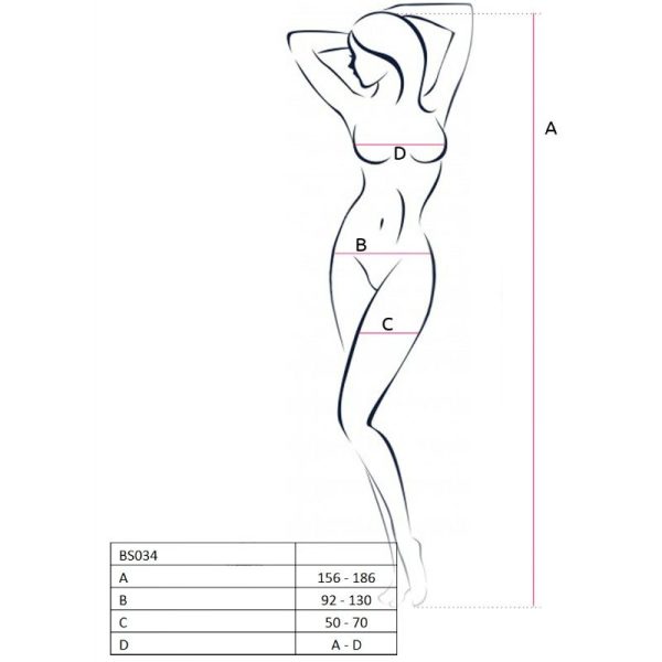 PASSION - Moteriškas BS034 Kūno Kojinės, Juoda - Image 3
