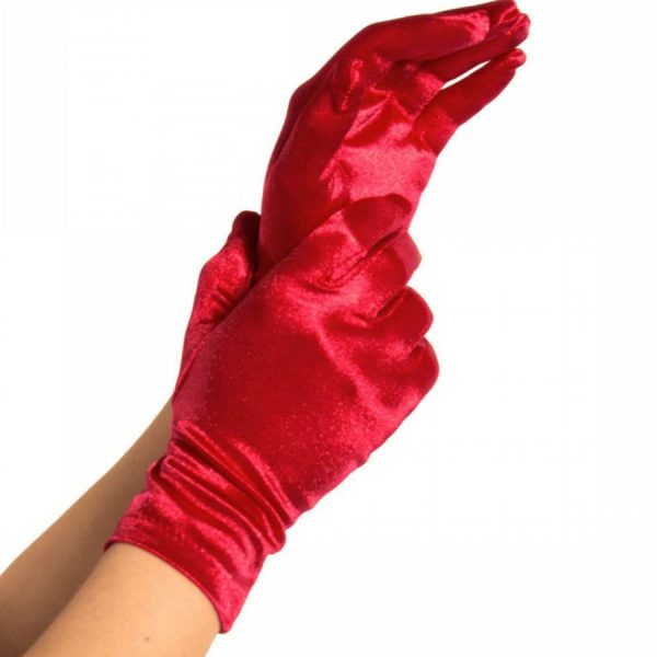 LEG AVENUE ACCESSORIES – leg avenue - satino pirštinės raudonos