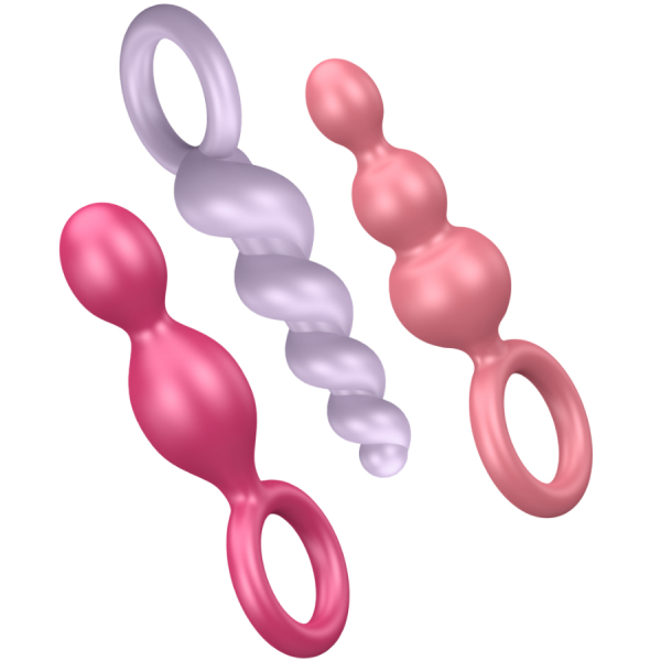 SATISFYER PLUGS – satisfyer - analo kamščių rinkinys 3 vnt trikolor