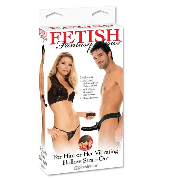 FETISH FANTASY SERIES – vibruojantis tuštas diržas jai ar jam juodas - Image 2