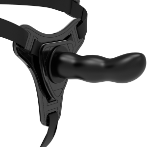 FETISH SUBMISSIVE HARNESS - Juodas silikoninis G-taško diržas 16 cm