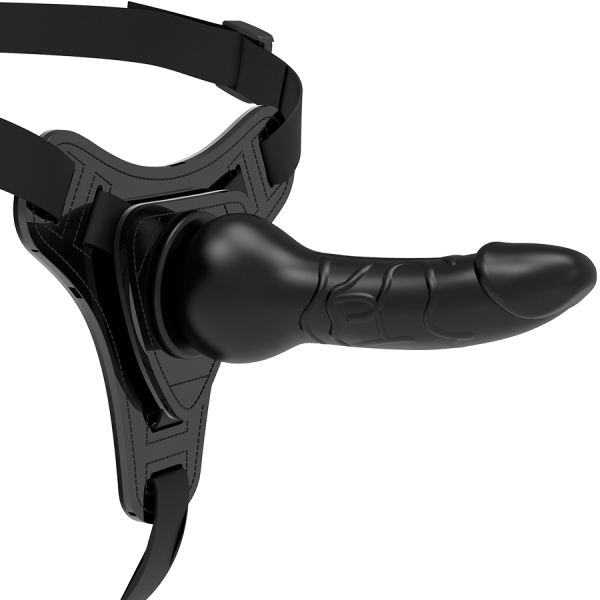 FETISH SUBMISSIVE HARNESS – juodas silikonas realistinis 16 cm