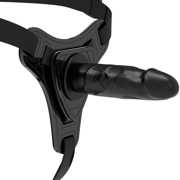 FETISH SUBMISSIVE HARNESS – realistiškas juodas silikonas 15 cm