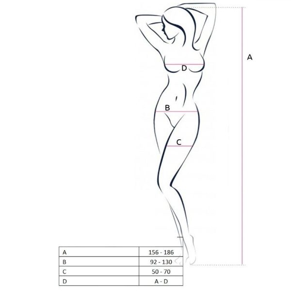 PASSION - BS055 Juodas Bodystocking - Image 3