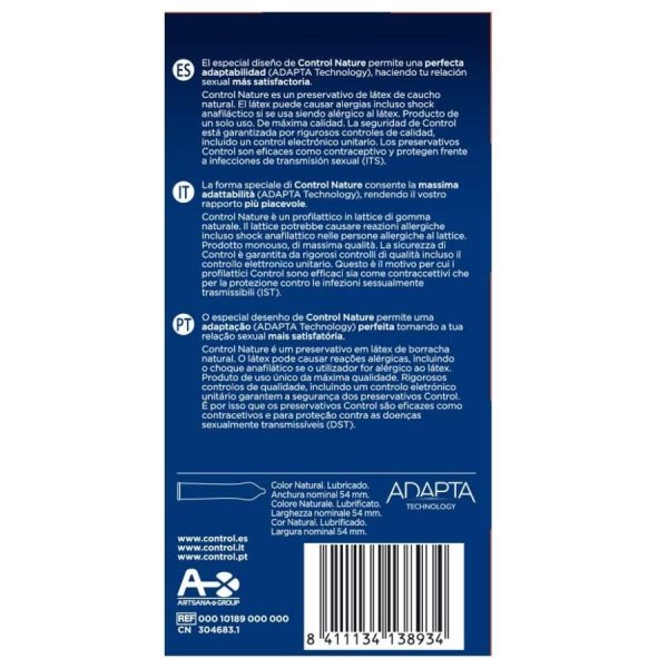 CONTROL CONDOMS – control - adapta nature prezervatyvai 24 vienetės - Image 2