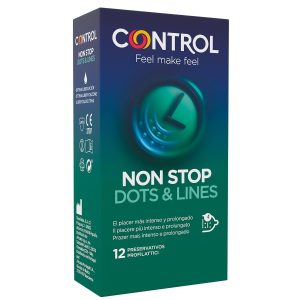 CONTROL CONDOMS – control - nepertraukiamieji taškai ir linijos prezervatyvai 12 vnt.