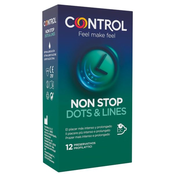 CONTROL CONDOMS – control - nepertraukiamieji taškai ir linijos prezervatyvai 12 vnt.