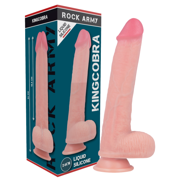 ROCK ARMY – rockarmy - skystas silikonas premium kingcobra realistinis 24 cm -o- 4.77 cm