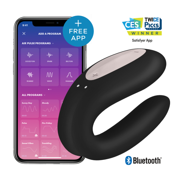 SATISFYER CONNECT – satisfyer - džiaugsmas dviem su programėle juodas