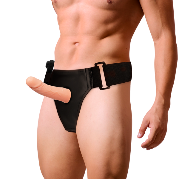 HARNESS ATTRACTION – tuščiaviduris diržas su vibratoriu 15 cm -o- 5 cm - Image 2