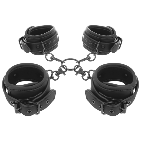 FETISH SUBMISSIVE BONDAGE – fetish submissive - rankų ir kulkšnių ankletai su noprene paddingu - Image 2