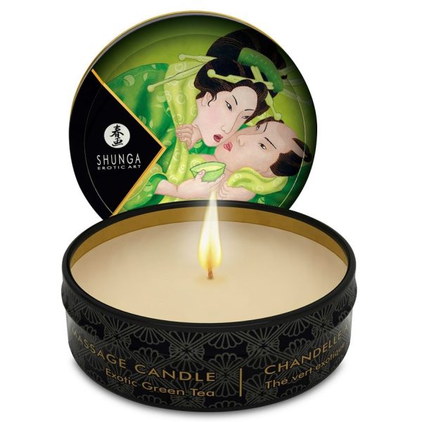 SHUNGA - MINI CARESS BY CANDELIGHT MASSAGE CANDLE T GREEN 30 ML - Image 2