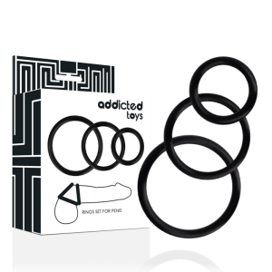 ADDICTED TOYS - Penio žiedų rinkinys juodas
