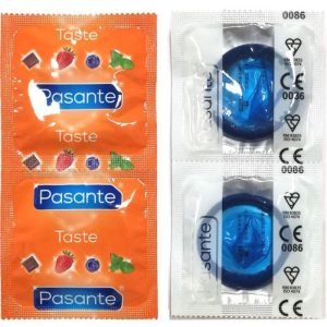 PASANTE - Mėlynių skonio prezervatyvai 144 vnt.