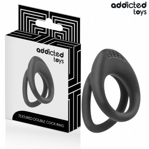 ADDICTED TOYS - Dvigubas tekstūruotas penio žiedas