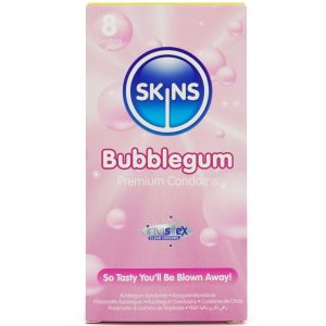 SKINS - Burbulinės kramtomosios gumos prezervatyvai 8 vnt.
