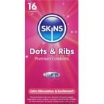 SKINS - PREMIUM KONDOMAI SU NUBRAUKTAIS TAŠKELIAIS