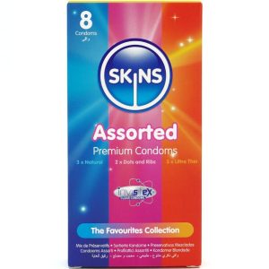 SKINS - Įvairių Premium Prezervatyvų Rinkinys 8