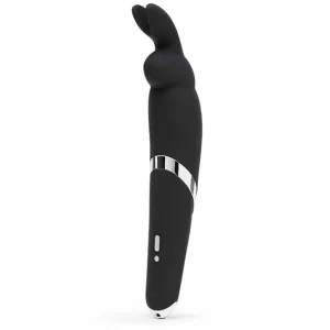 Happy Rabbit Wand Black - Silikoninis Masažuoklis