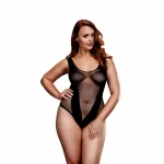 Baci Jacquard Fishnet V Teddy - Queen Size