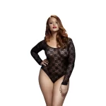 Baci Juodas Nėrinių Bodis Queen Size