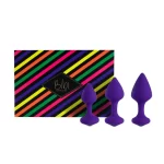 FeelzToys Bibi 3 dalių intymių kamštukų rinkinys violetinis