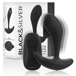 BLACK&SILVER - DWAYNE ANALINIS KIŠTUKAS SILIKONINIS NUOTOLINIS VA