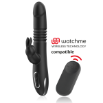 BLACK&amp;SILVER - KENJI UP &amp; DOWN RABBIT VIBRATOR + WATCHME