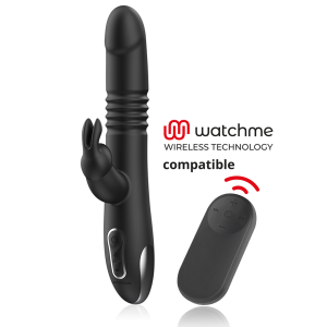 BLACK&SILVER - KENJI UP & DOWN RABBIT VIBRATOR + WATCHME