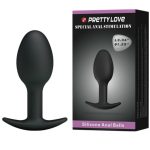 PRETTY LOVE - Silikoninis analinis kaištis 6.5 cm juodas