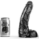 ALL BLACK DONG PVC dildo, 26 cm